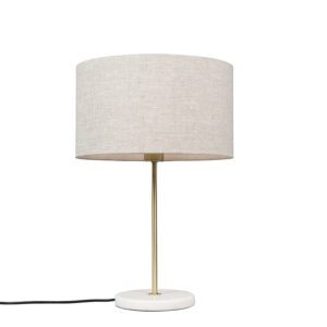 Brass table lamp with gray shade 35 cm – Kaso