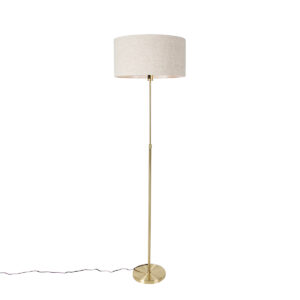 Floor lamp adjustable gold with shade light gray 50 cm – Parte