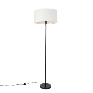 Floor lamp black with shade white 50 cm – Simplo