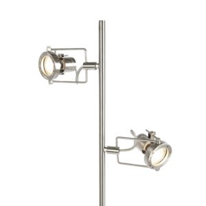 Industrial floor lamp steel 2-light – Suplux
