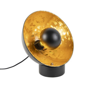Industrial table lamp black with golden inside – Magna Eglip