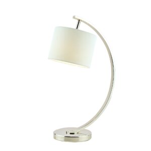 Laura Ashley Noah Polished Nickel 1 Light Table Lamp with White Shade