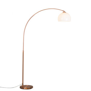 Modern arc lamp copper with white shade – Arc Basic