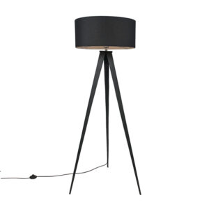 Modern black floor lamp with black shade – Ilse
