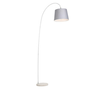 Smart arc lamp steel fabric shade gray incl. WiFi A60 – Bend