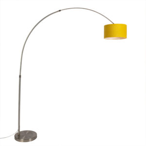 Steel arc lamp with yellow shade 35/35/20 – XXL