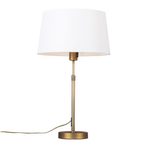 Table lamp bronze with shade white 35 cm adjustable – Parte