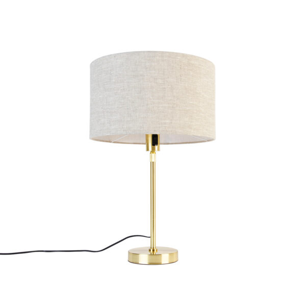 Table lamp gold adjustable with shade light gray 35 cm - Parte