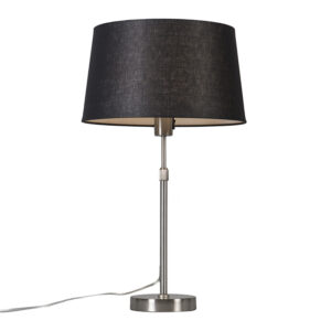 Table lamp steel with shade black 35 cm adjustable - Parte