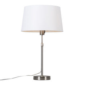 Table lamp steel with shade white 35 cm adjustable – Parte