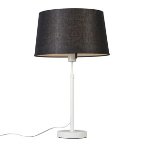 Table lamp white with shade black 35 cm adjustable – Parte