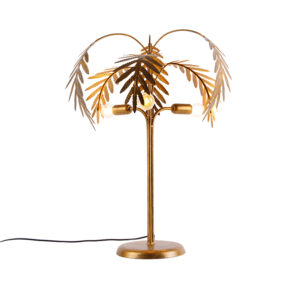Art Deco table lamp gold 3-light – Botanica