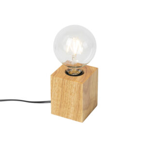 Country table lamp wood natural – Bloc