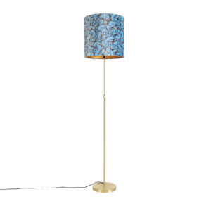 Floor lamp gold / brass with velor shade butterflies 40/40 cm – Parte