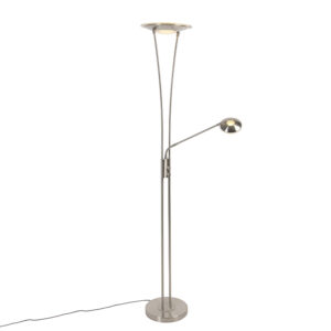Modern floor lamp steel incl. LED with reading arm – Ibiza