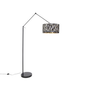 Modern floor lamp black shade zebra design 50 cm – Editor
