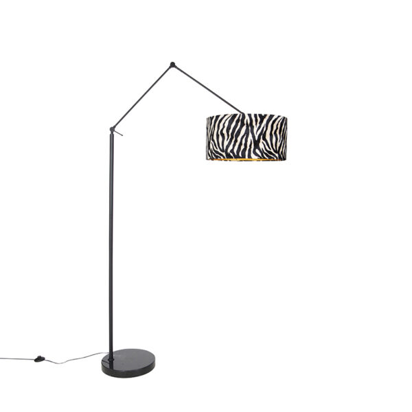 Modern floor lamp black shade zebra design 50 cm - Editor