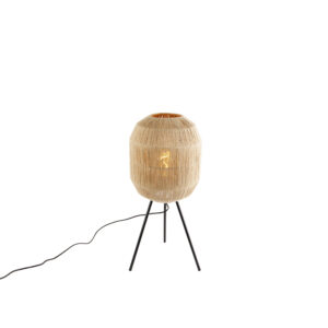 Oriental table lamp black with rope - Riki