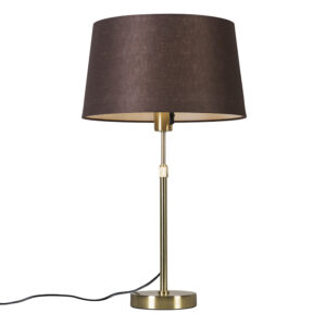 Table lamp gold / brass with shade brown 35 cm adjustable - Parte