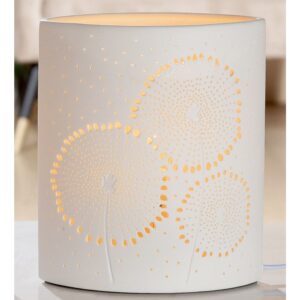 Allegan Small Porcelain Dandelion Design Table Lamp In White