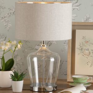 Laura Ashley Ockley Glass Touch Table Lamp With Grey Shade LA3756233-Q