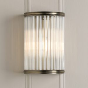 Laura Ashley Sutton Wall Light In Matt Antique With Ribbed Glass Rods