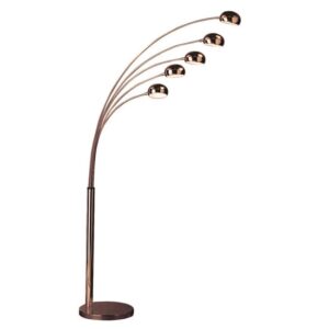 Zeiss 5 Arched Lights Floor Lamp In Warm Copper