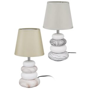 Allston Beige And Grey Ceramics Table Lamps In Pair
