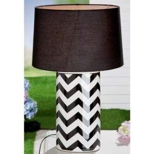 Allston Ceramics Zig Zag Table Lamp In Black And White