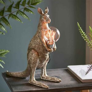 Cesme Kangaroo Shape Table Lamp In Vintage Silver